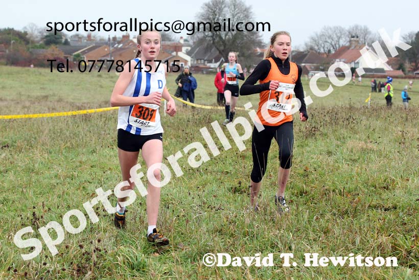 Girls under-15s, 2021 North Eastern Cross Country Championships, Sedgefield. Photo: David T. Hewitson/Sports for All Pics